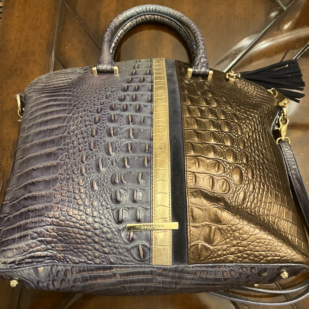 Used Brahmin Large Duxbury Tote 14.2" W X 12" H X 5" D